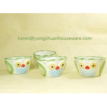 Ceramic Hand-Painted The Set of 4 Measuring Cups-Birds Shape